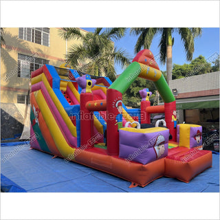 Inflatable Slide Blow Up Jumper House Inflatable Amusement Park Bouncy Castle With Slide