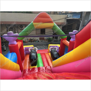 Inflatable Slide Blow Up Jumper House Inflatable Amusement Park Bouncy Castle With Slide