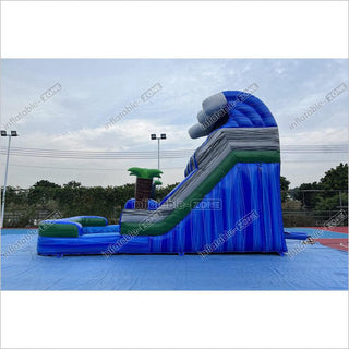 Tropical Water Slide Bounce House Wet Dry Blow Up Bouncy Castle Party Inflatable With Pool