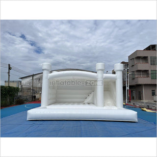 Inflatable White Bounce Castle With Slide Inflatable Water Balloon Pool Jumping House