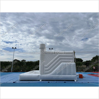 Inflatable White Bounce Castle With Slide Inflatable Water Balloon Pool Jumping House