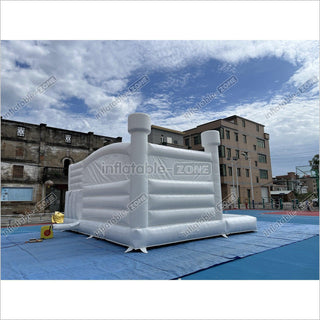 Inflatable White Bounce Castle With Slide Inflatable Water Balloon Pool Jumping House