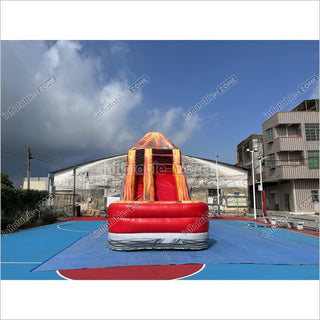 Inflatable Volcano Water Slide Blow Up Magma Color Water Slide Factory