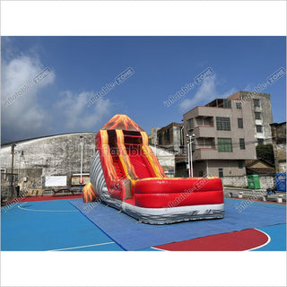 Inflatable Volcano Water Slide Blow Up Magma Color Water Slide Factory