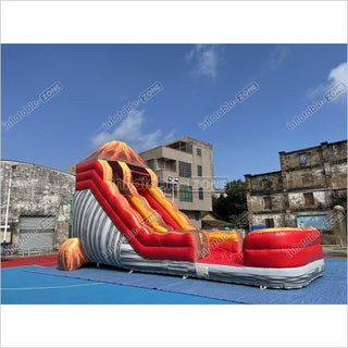 Inflatable Volcano Water Slide Blow Up Magma Color Water Slide Factory