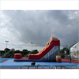 Inflatable Volcano Water Slide Blow Up Magma Color Water Slide Factory