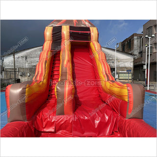 Inflatable Volcano Water Slide Blow Up Magma Color Water Slide Factory