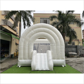 Inflatable Wedding Bounce Castle With Slide Rainbow White Jumping Bouncy House