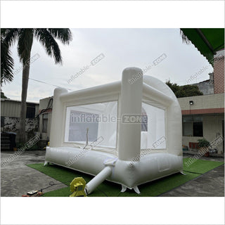 Inflatable Wedding Bounce Castle With Slide Rainbow White Jumping Bouncy House