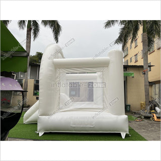 Inflatable Wedding Bounce Castle With Slide Rainbow White Jumping Bouncy House