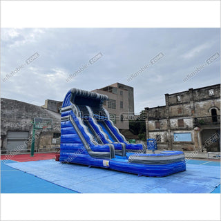 Inflatable Outdoor Water Slide With Water Pool Blow Up Jumping Water Slide