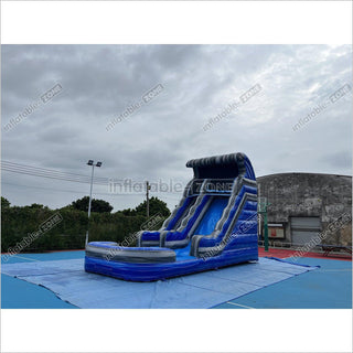 Inflatable Outdoor Water Slide With Water Pool Blow Up Jumping Water Slide