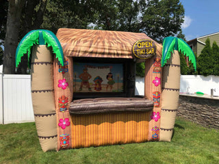 Inflatable Tiki Bar for Pool Party Blow Up Open Tiki Bar