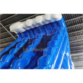 Giant Inflatable Blue Crush Water Slide Pool Commercial Climbing Bouncer Double Lane Slip And Slide