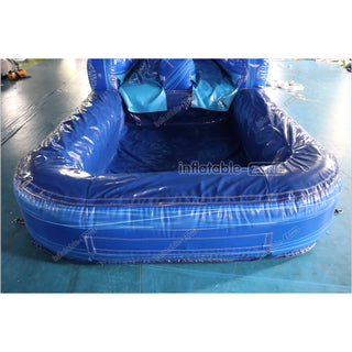 Giant Inflatable Blue Crush Water Slide Pool Commercial Climbing Bouncer Double Lane Slip And Slide