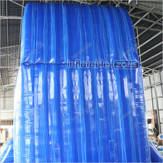 Giant Inflatable Blue Crush Water Slide Pool Commercial Climbing Bouncer Double Lane Slip And Slide