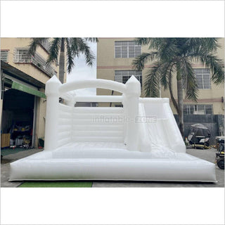 Outdoor Large White Inflatable Bouncer Jumping Slide Bouncy Castle With Ball Pit Combo Bounce House Party