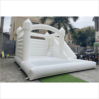 Outdoor Large White Inflatable Bouncer Jumping Slide Bouncy Castle With Ball Pit Combo Bounce House Party