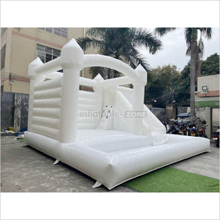 Outdoor Large White Inflatable Bouncer Jumping Slide Bouncy Castle With Ball Pit Combo Bounce House Party