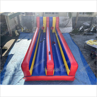 Inflatable Dual Lane Bungee Running Kids Adults Play Interactive Game Inflatable Bungee Run Challenge