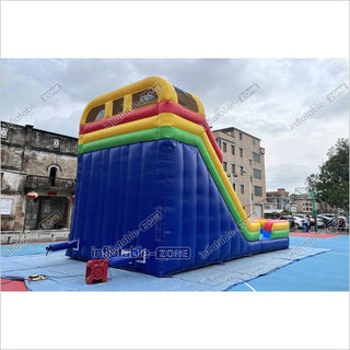 Giant Inflatable Double Lane Dry Slide Blow Up Bouncy Jumping Castle Slide For Children Playground