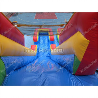 Giant Inflatable Double Lane Dry Slide Blow Up Bouncy Jumping Castle Slide For Children Playground