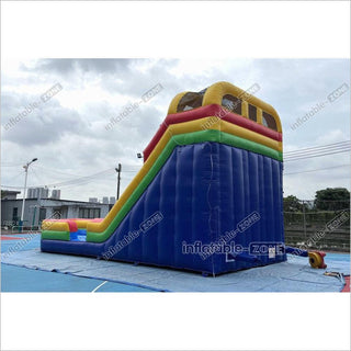 Giant Inflatable Double Lane Dry Slide Blow Up Bouncy Jumping Castle Slide For Children Playground