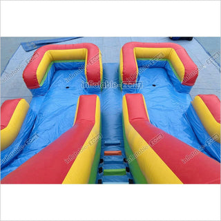 Colorful Giant Inflatable Slide Double Lanes Inflatable Kids Slides Bouncy And Fun Party For Playground