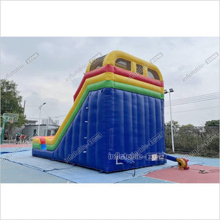 Colorful Giant Inflatable Slide Double Lanes Inflatable Kids Slides Bouncy And Fun Party For Playground