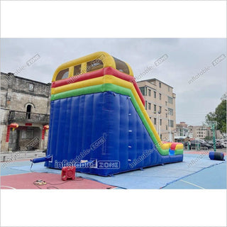 Colorful Giant Inflatable Slide Double Lanes Inflatable Kids Slides Bouncy And Fun Party For Playground