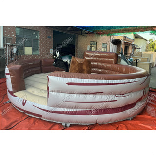 Commercial Inflatable Bull Mat Crazy Rodeo Bull Fight Inflatable Mechanical Bull Ride Sports Game