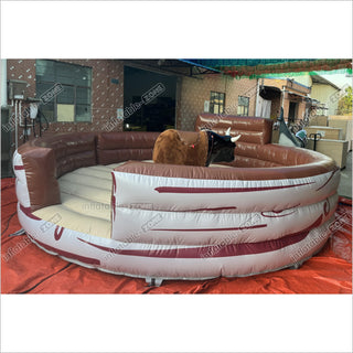 Commercial Inflatable Bull Mat Crazy Rodeo Bull Fight Inflatable Mechanical Bull Ride Sports Game