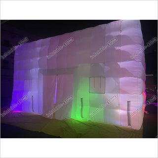 Outdoor Inflatable Nightclub White Large Inflatable Party Tent With LED Lights