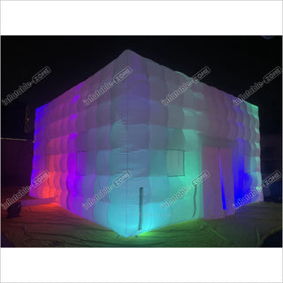 White Inflatable Night Club Disco Outdoor Inflatable Nightclub White Large Inflatable Party Tent With LED Lights