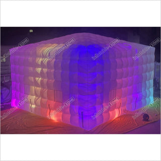 Outdoor Inflatable Nightclub White Large Inflatable Party Tent With LED Lights