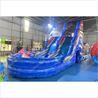 Indoor Slip And Slide Obstacle Course For Adults Swimming Pool Inflatable Assault Course