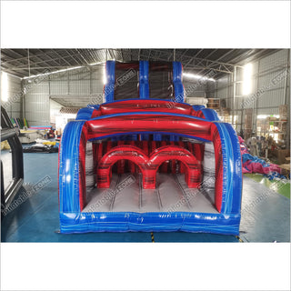 Indoor Slip And Slide Obstacle Course For Adults Swimming Pool Inflatable Assault Course