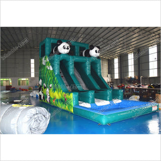 Inflatable Panda Jumper Water Slide Giant Outdoor Party Commercial Inflatable Water Slide For Pool