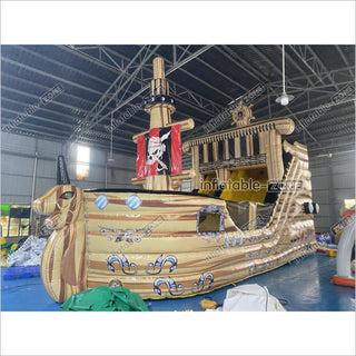 Large Commercial Inflatable Pirate Ship Slide Jumping Castle Bouncy Inflatable Slide For Adults And Kids