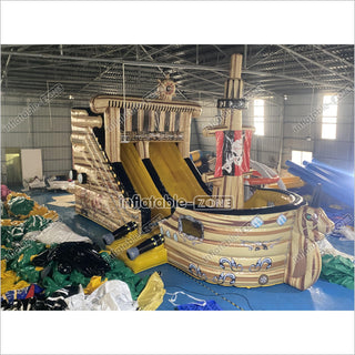 Large Commercial Inflatable Pirate Ship Slide Jumping Castle Bouncy Inflatable Slide For Adults And Kids