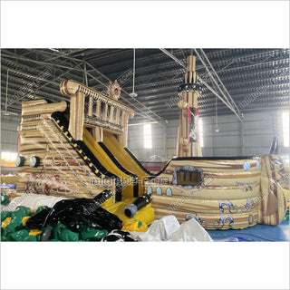 Large Commercial Inflatable Pirate Ship Slide Jumping Castle Bouncy Inflatable Slide For Adults And Kids