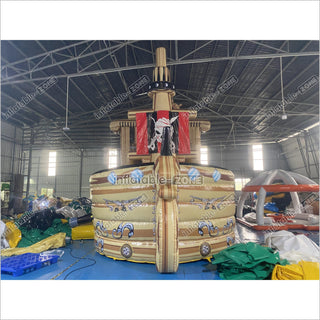 Large Commercial Inflatable Pirate Ship Slide Jumping Castle Bouncy Inflatable Slide For Adults And Kids