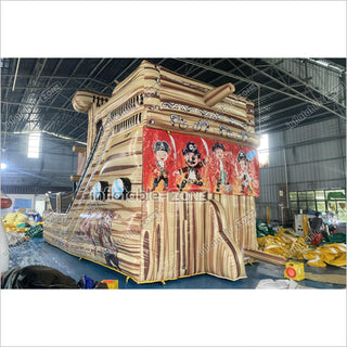 Large Commercial Inflatable Pirate Ship Slide Jumping Castle Bouncy Inflatable Slide For Adults And Kids