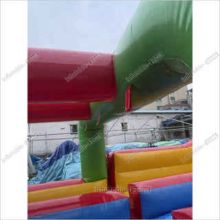 Large Outdoor Water Slide Jumping Castle Inflatable Pool Obstacle Water Slides For Kids