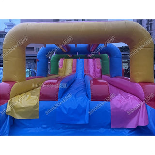 Large Outdoor Water Slide Jumping Castle Inflatable Pool Obstacle Water Slides For Kids