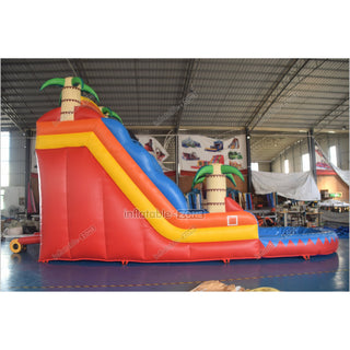 Best Inflatable Rainbow Water Slides And Pool Commercial Palm Tree Inflatable Water Slide For Party