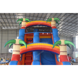 Best Inflatable Rainbow Water Slides And Pool Commercial Palm Tree Inflatable Water Slide For Party