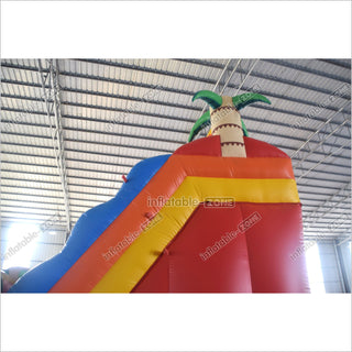 Best Inflatable Rainbow Water Slides And Pool Commercial Palm Tree Inflatable Water Slide For Party