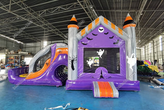 Inflatable Slide And Bounce House Combo For Sale Spooky Halloween Inflatable Bouncy Castle With Slide Hire