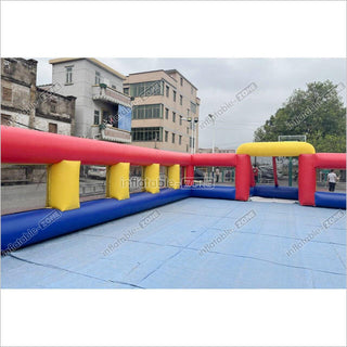 Fun Inflatable Soccer Field Pitch Big Outdoor Sport Game Inflatable Football Soap Court For Playground